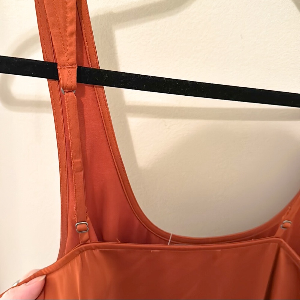Abercrombie & Fitch | Satin Slip Midi Dress Burnt Orange – Size M NWT - Picture 10 of 11